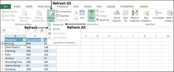 Refreshing External Data Connection