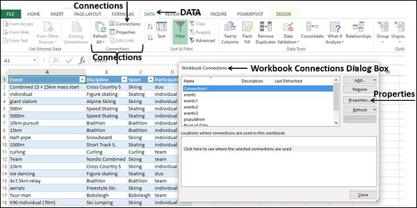 Renaming the Data Connections