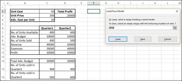 Saving Solver Selections