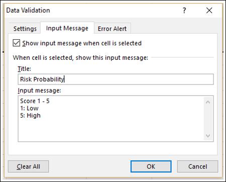 Set Input Message