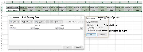 Sort by Rows