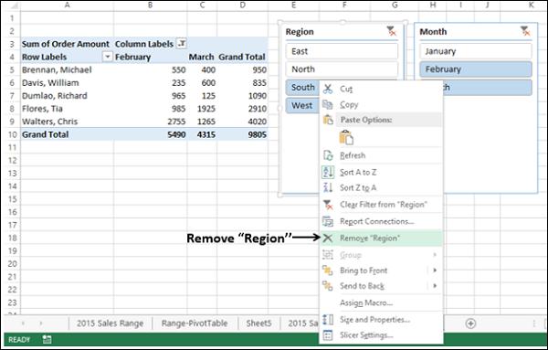 Removing Slicer