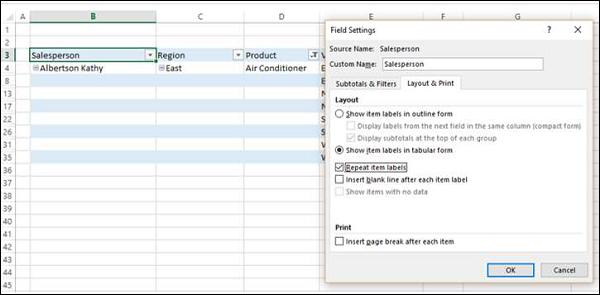 Repeat Item Labels