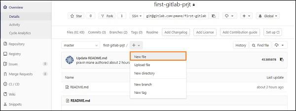 GitLab Create File