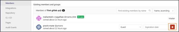 GitLab Remove User
