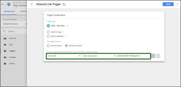 Select Click URL