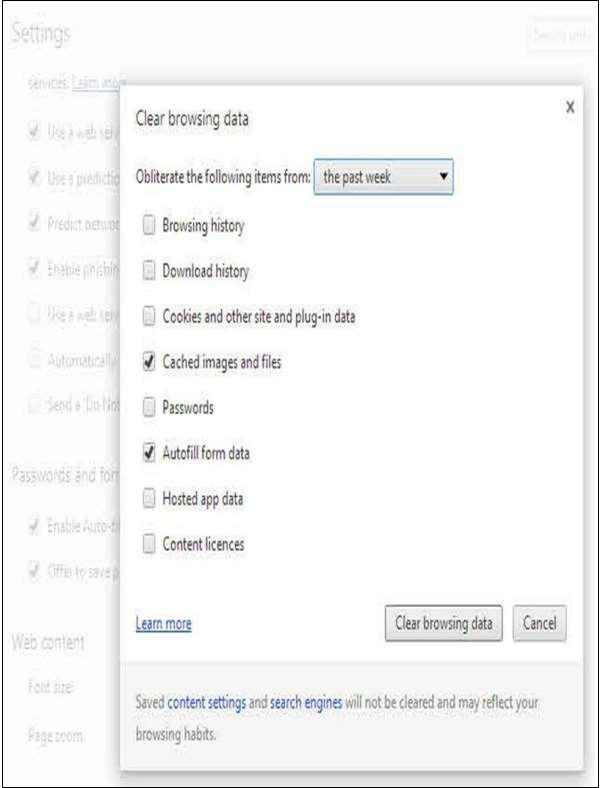 Clear Browsing Data