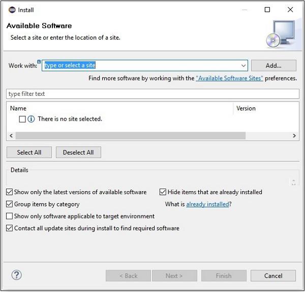 Available Software Window
