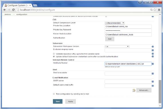 Configure Selenium Server