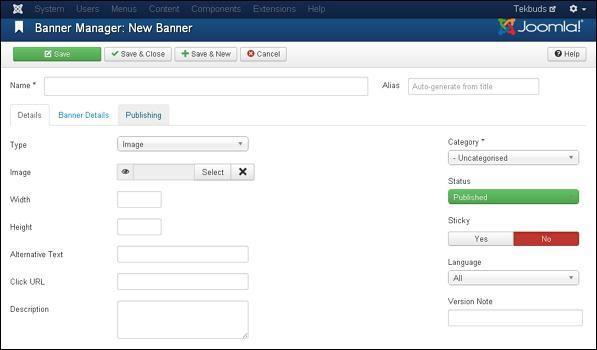 Joomla Adding Banners