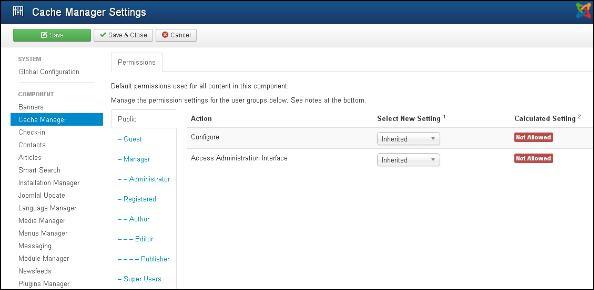 Joomla Cache Management