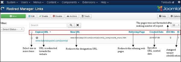 joomla Component Menu