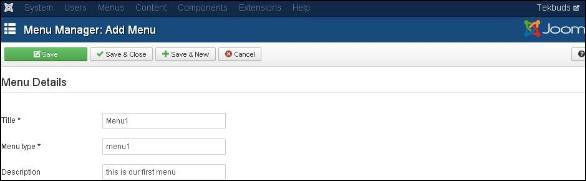 joomla Create Menus