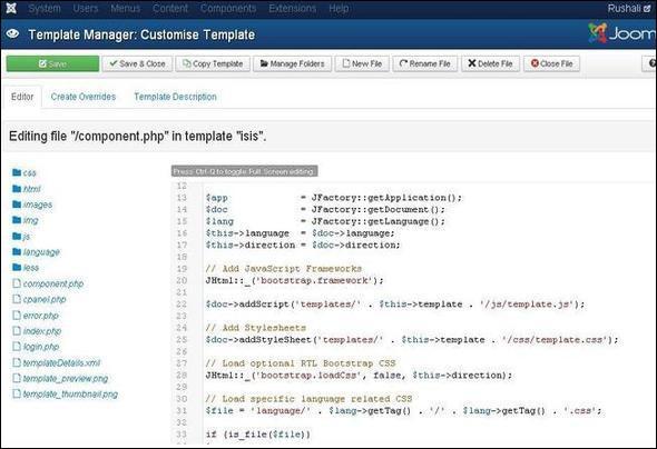 joomla Customize Template