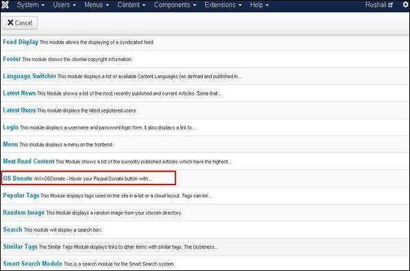 Joomla Donation Module