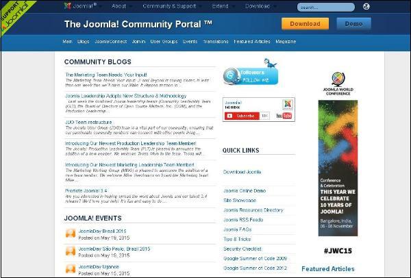 joomla Help Menu