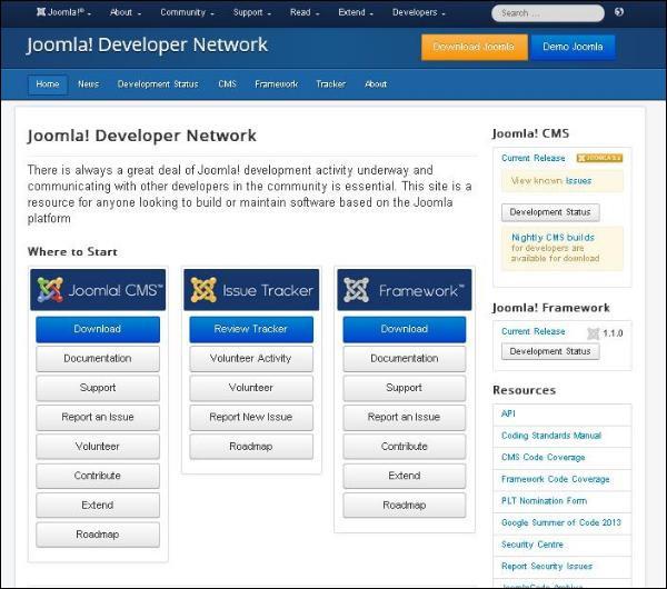 joomla Help Menu
