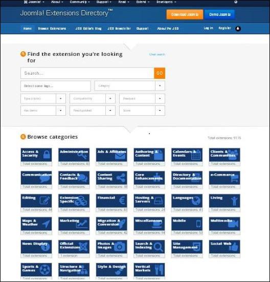 joomla Help Menu