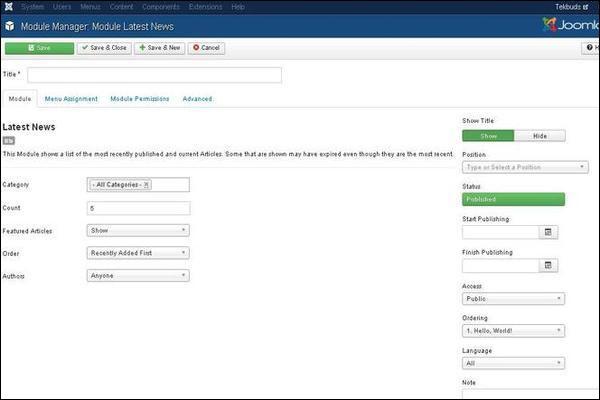 Joomla Latest News Module