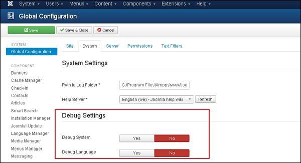 Joomla Debug