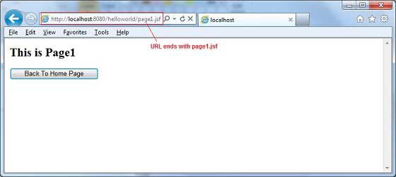 JSF Page 1 Redirect