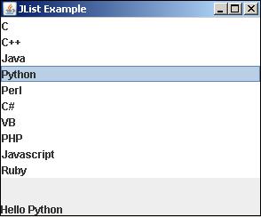 JList and JLabel Object