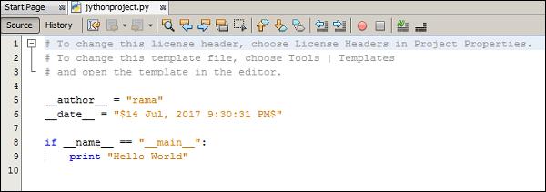 Template Python Code