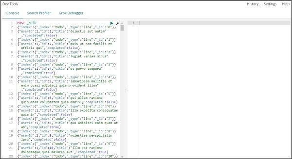 Upload json data