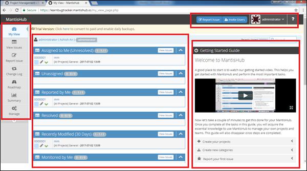 Overview of My View Page