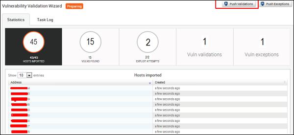 Push validations