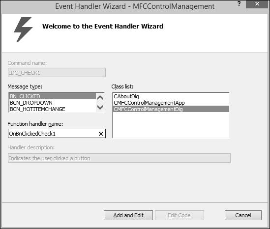 Event Handler Wizard