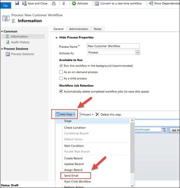 Mscrm Create Workflow Step 7