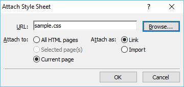 Attach Style Sheet