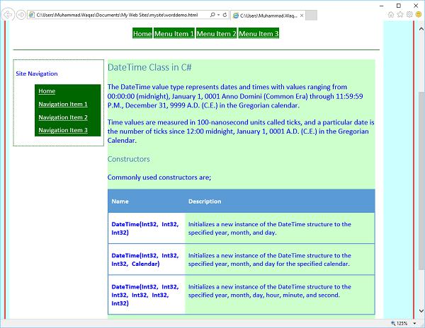 Webpage in a Browser