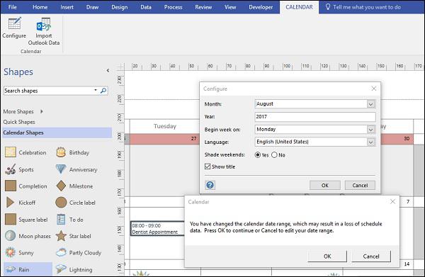 Reconfigure the Calendar