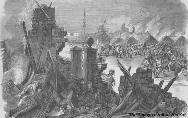 The Sepoy revolt at Meerut
