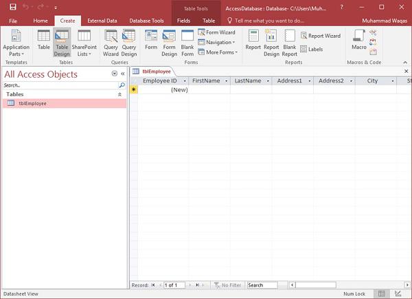 Create Tab