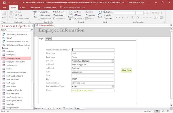 Form ViewJobs