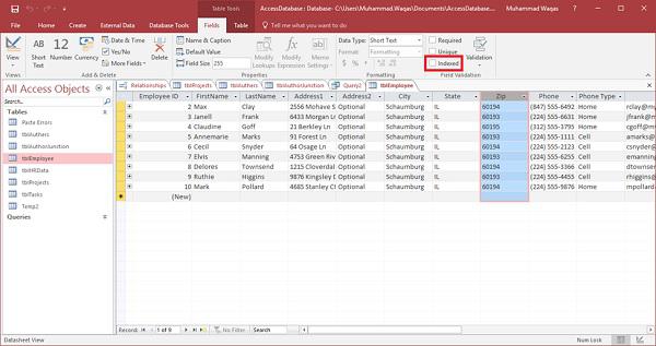 Indexed