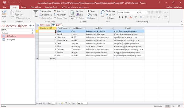 Query Result