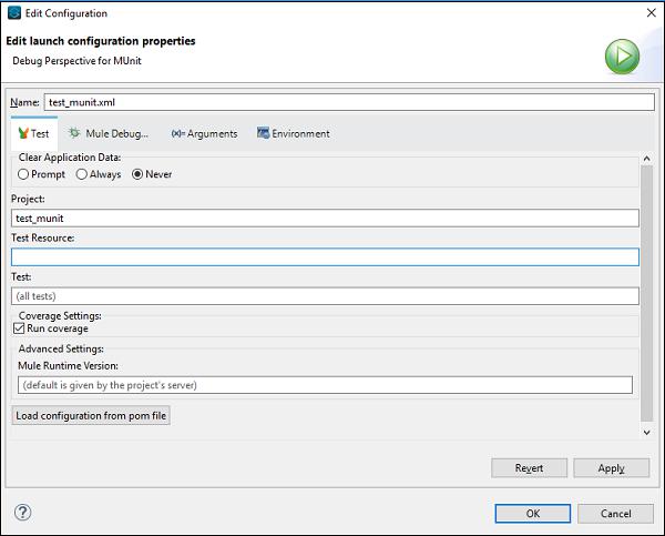 Edit Launch Configuration