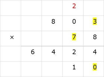 Bring Down 1 and Carry 2 to Tens Column