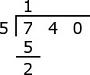 Multiply 5 x 1