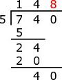 40 Divide By 5