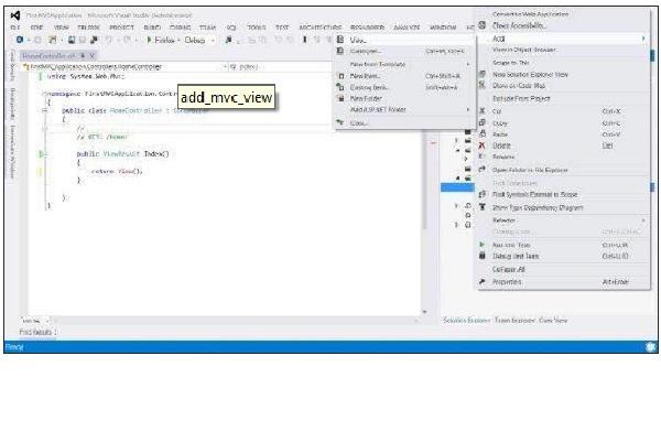 Add MVC View