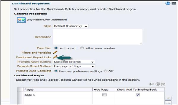 Dashboard General Properties