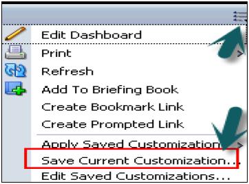 Save Customized Dashboard