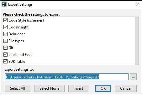 Export Settings