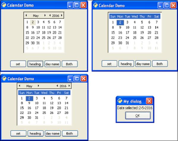 Calendar Demo