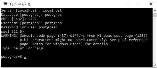 PostgreSQL Shell Prompt